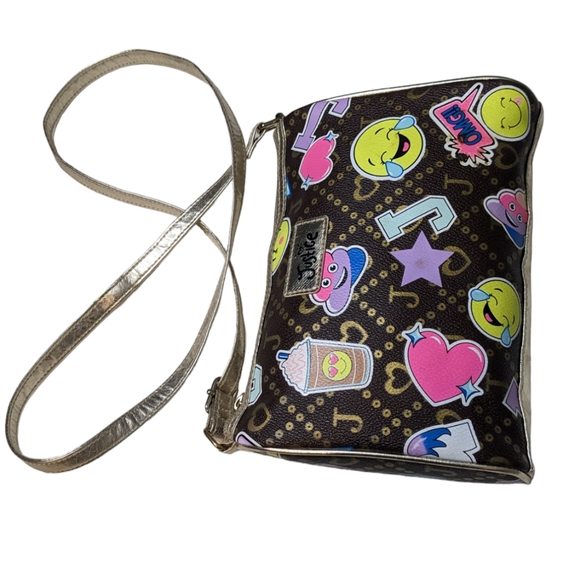 Justice Brown and Gold Strap  Multicolor Crossbody Bag - Picture 3 of 14